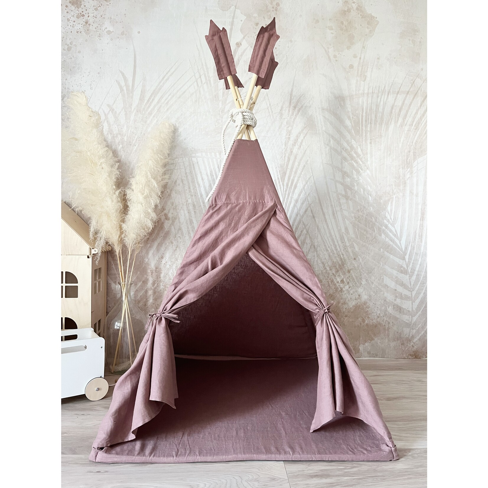 moje. Tipi Tent - Linnen - Marsala