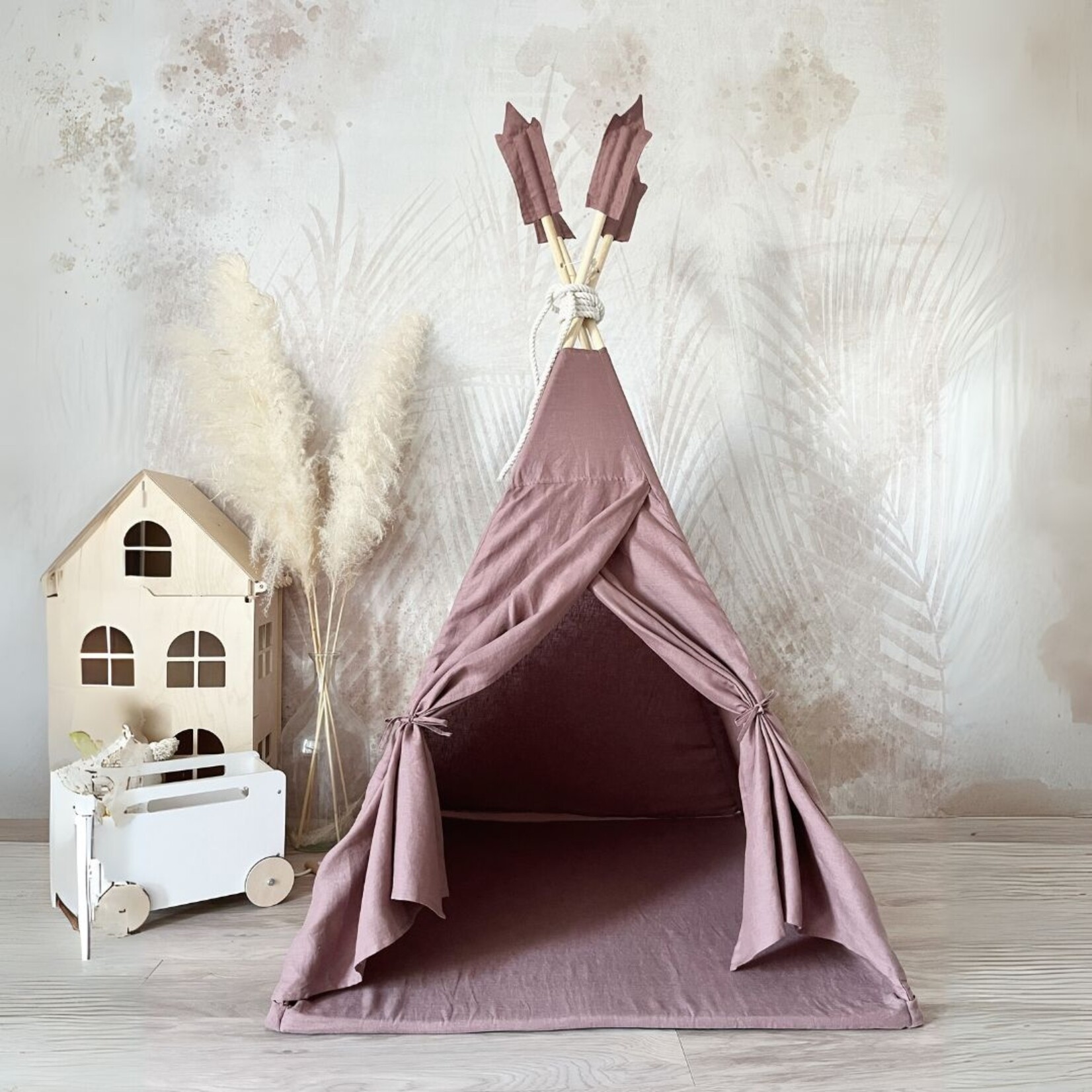 moje. Tipi Tent - Linnen - Marsala