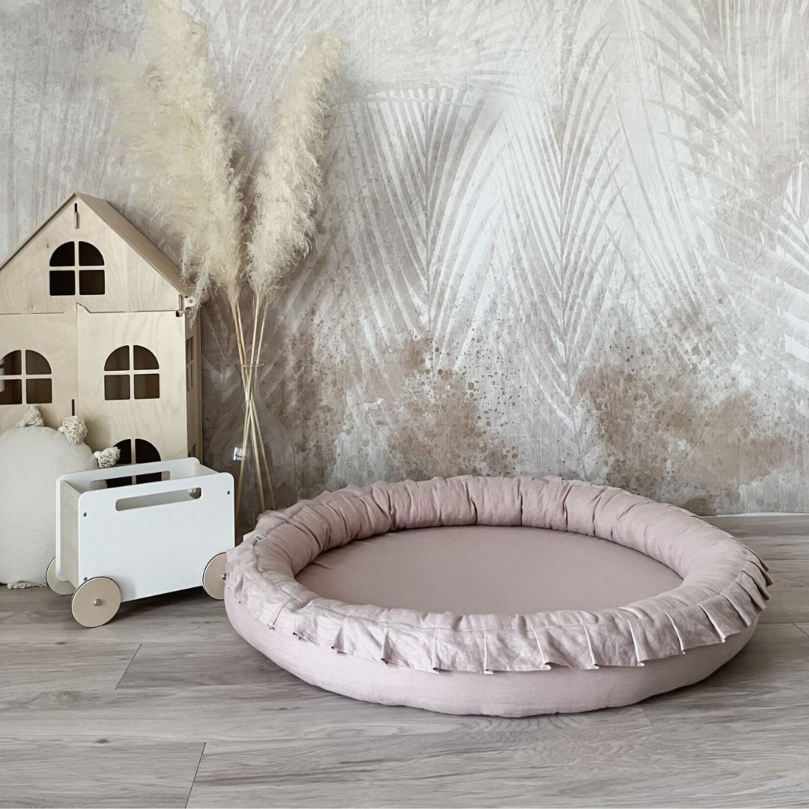 moje. Linnen Speelmat - Powder Pink
