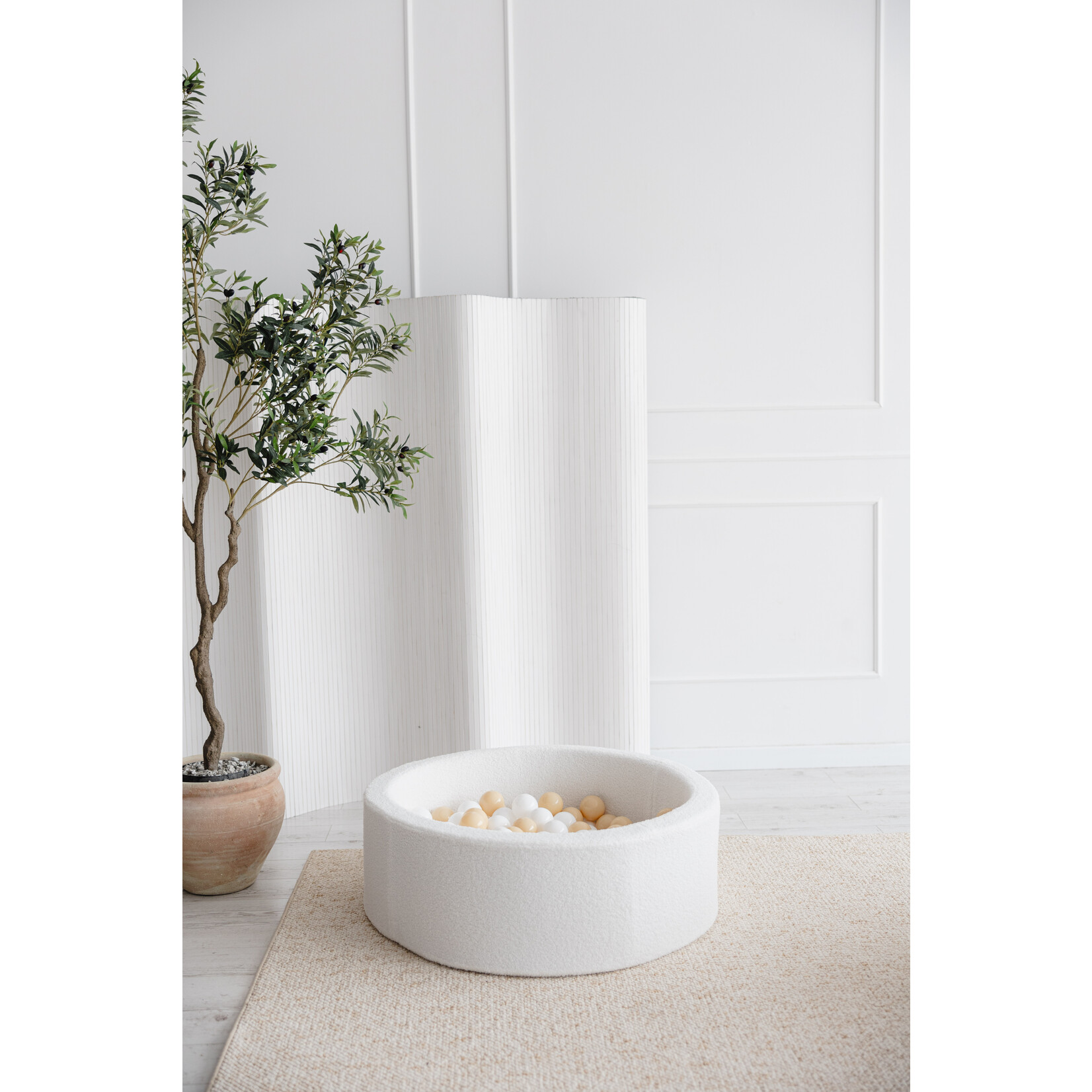 moje. Ballenbad - Boucle - 90x30cm - Wit