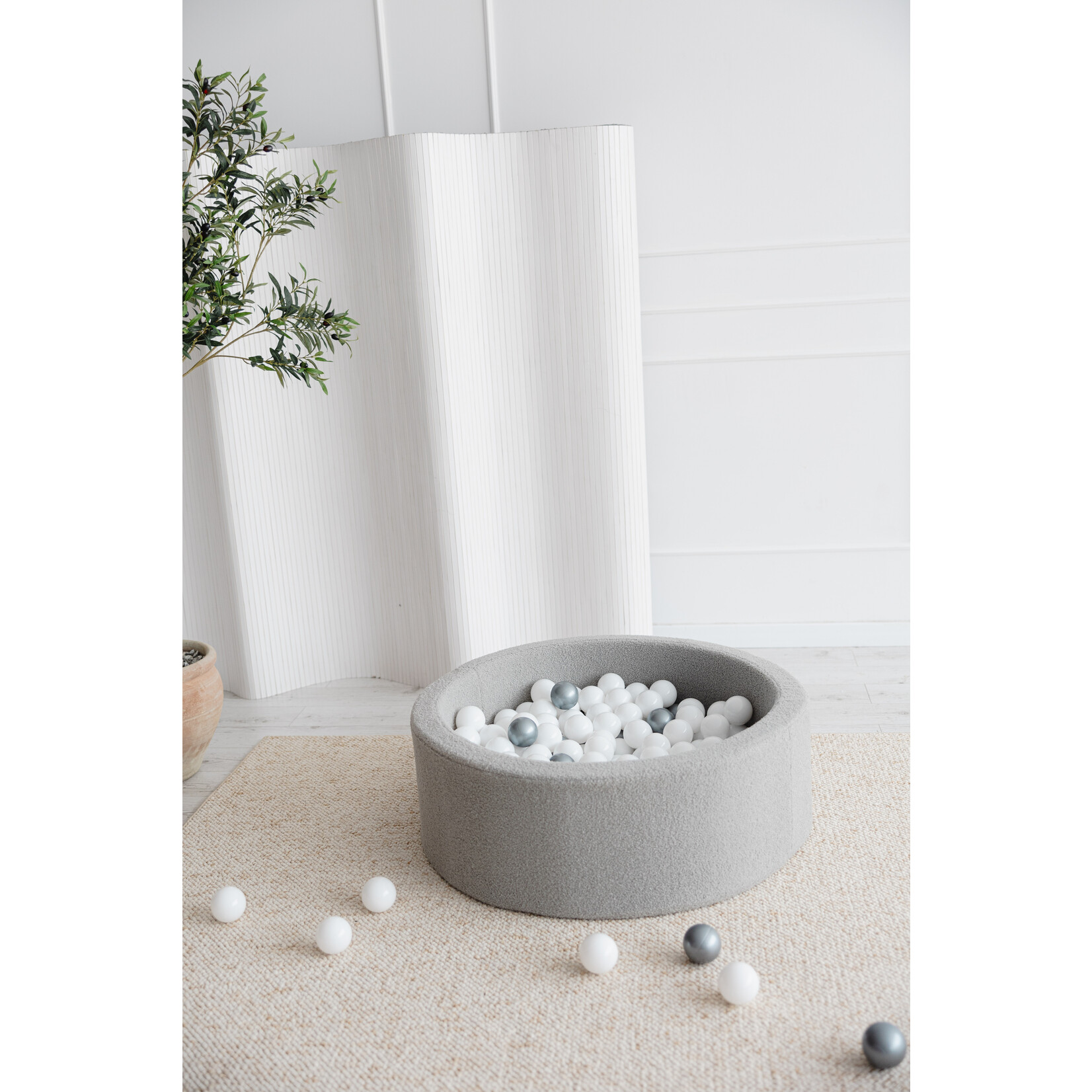 moje. Ballenbad - Boucle - 90x30cm - Grijs