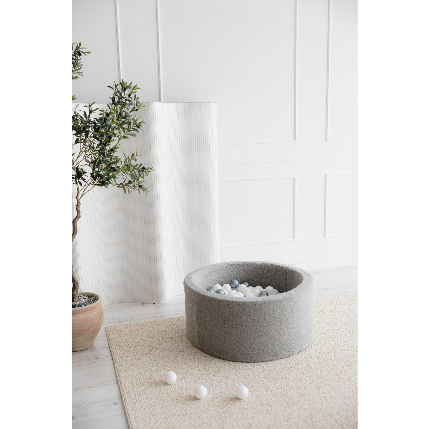 moje. Ballenbad - Boucle - 90x40cm - Grijs