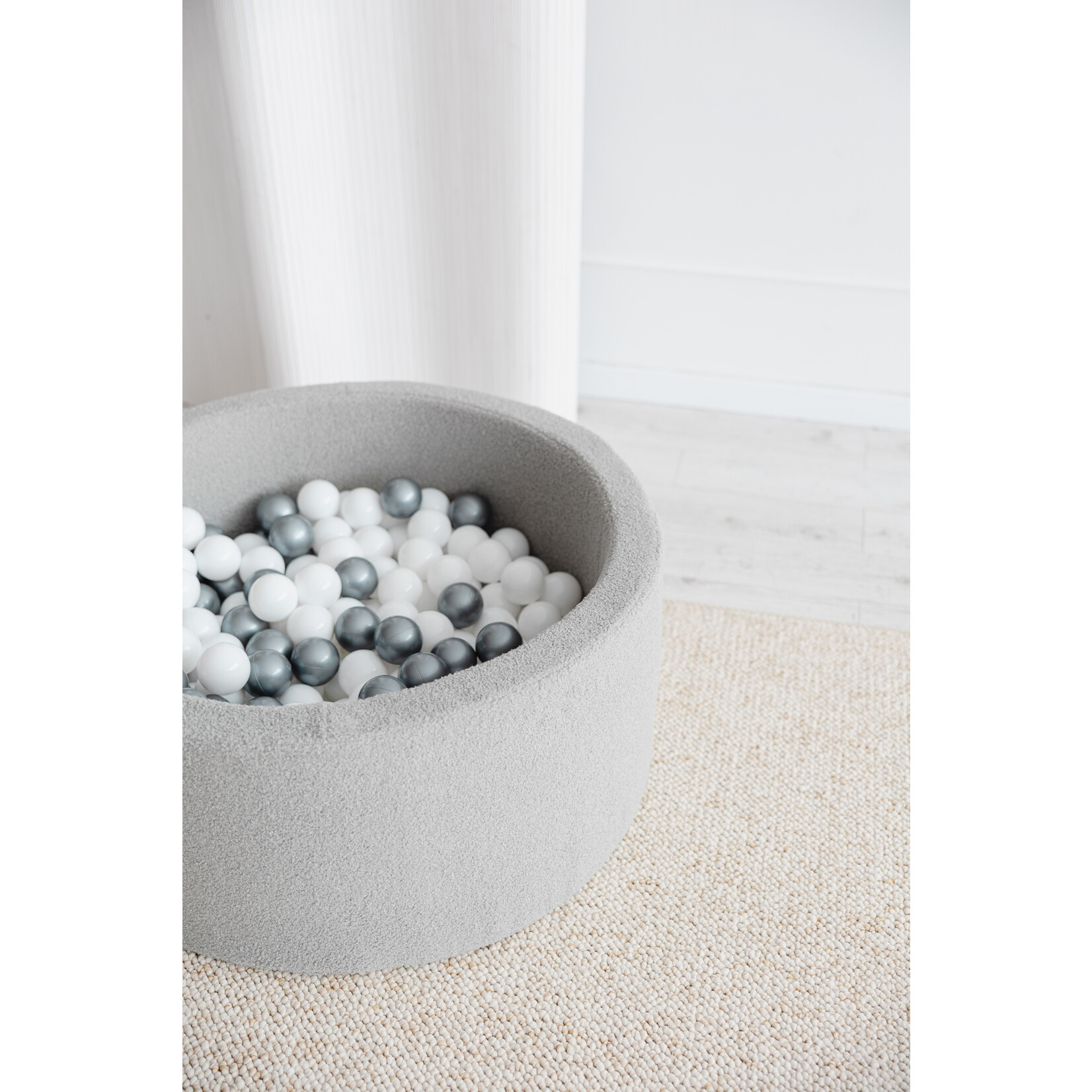 moje. Ballenbad - Boucle - 90x40cm - Grijs