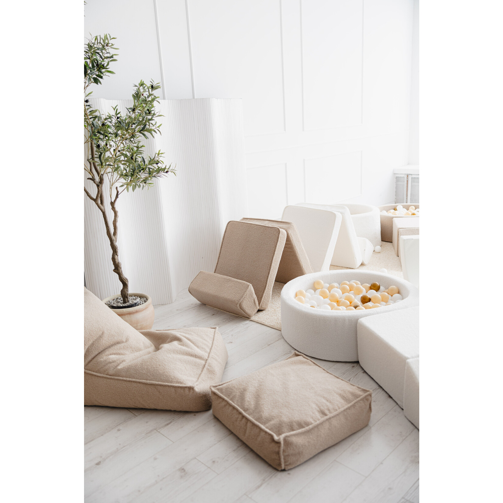 moje. Ballenbad - Boucle - 90x30cm - Creme