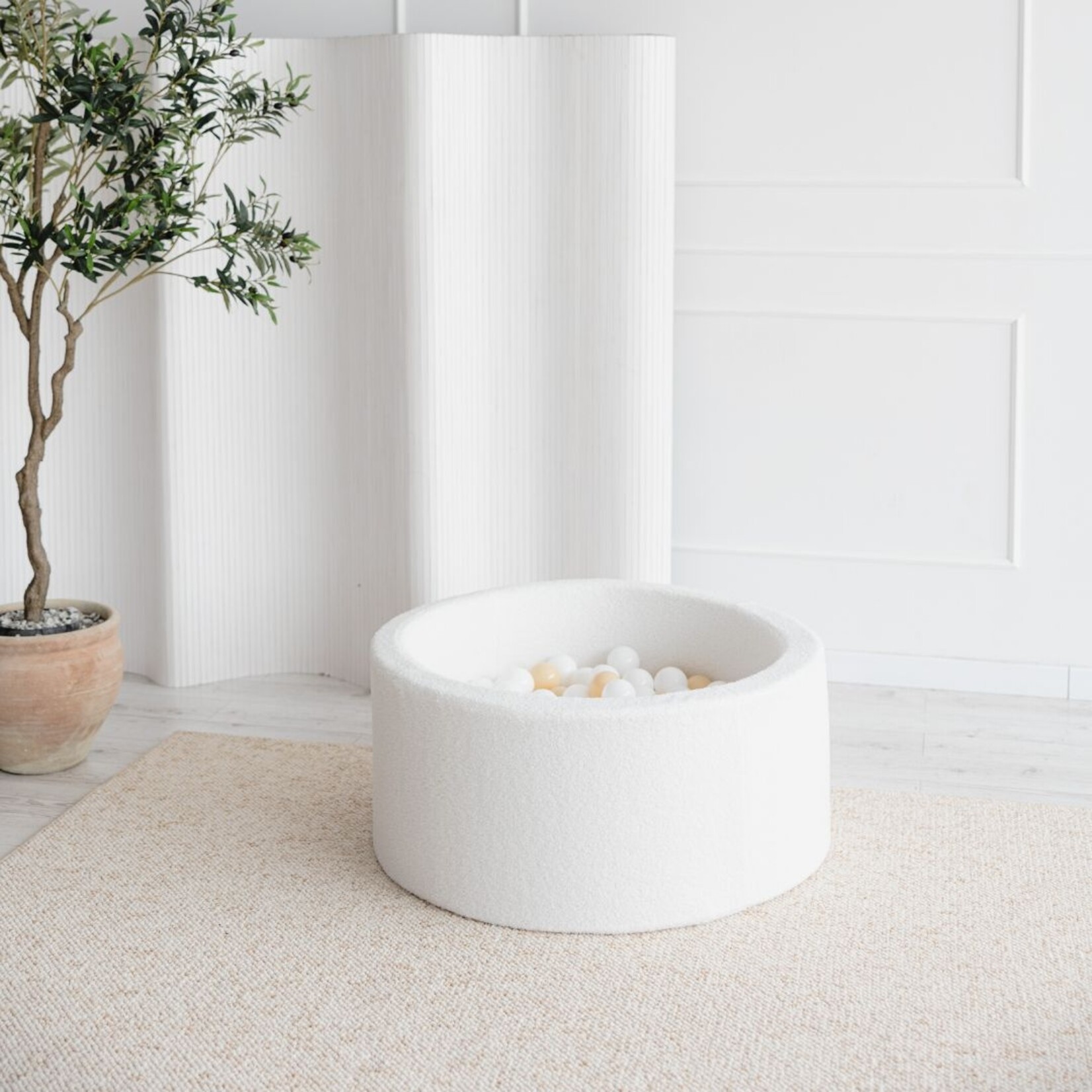moje. Ballenbad - Boucle - 90x40cm - Wit