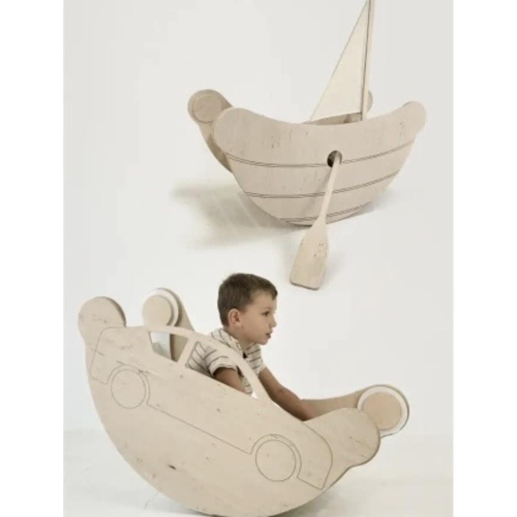 BabyWood Upgrade-set voor houten schommel – Boot & Auto