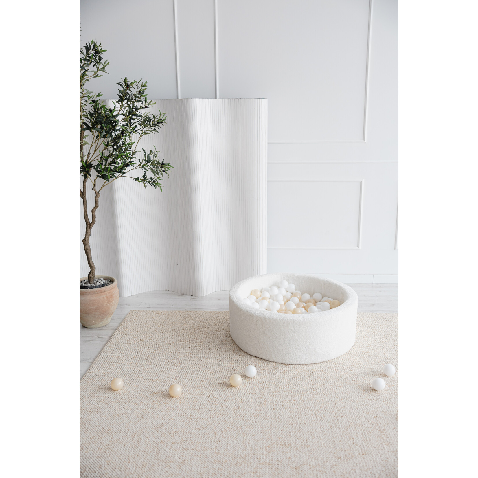 moje. Ballenbad - Teddy - 90x30cm - Wit