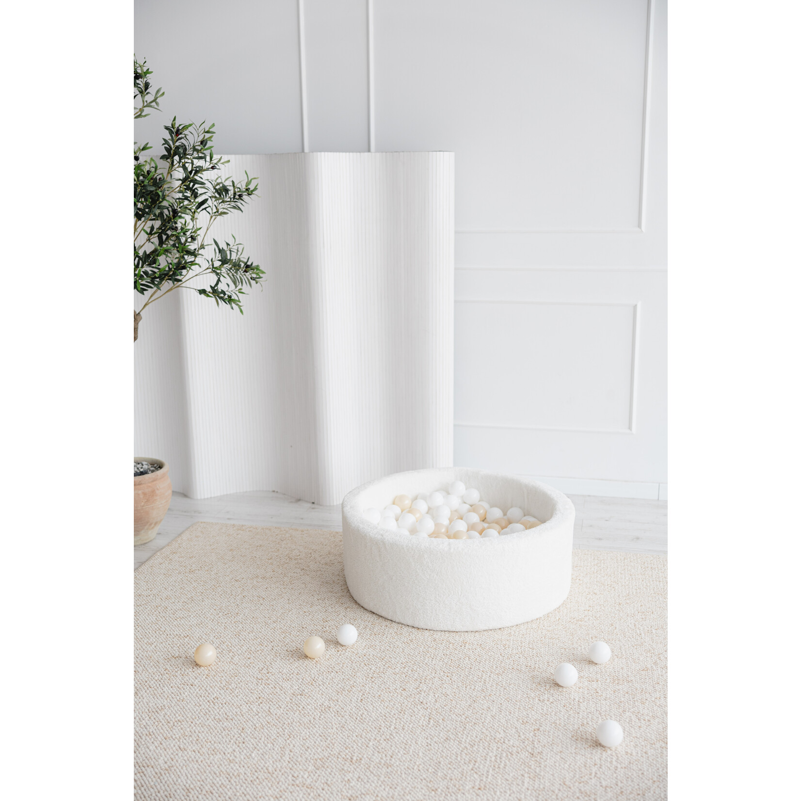 moje. Ballenbad - Teddy - 90x30cm - Wit