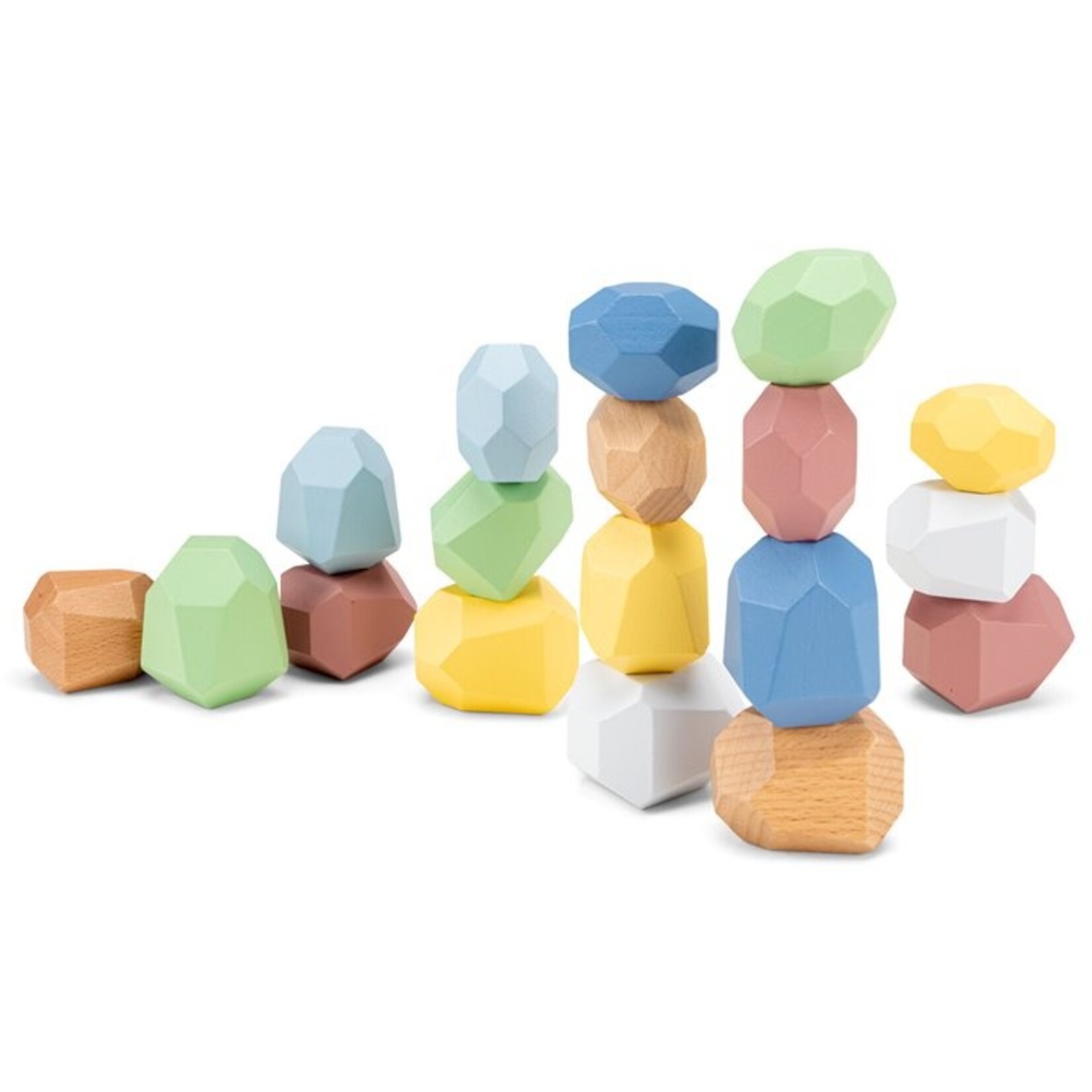 New Classic Toys Houten Balansblokken Stones - 18 delen