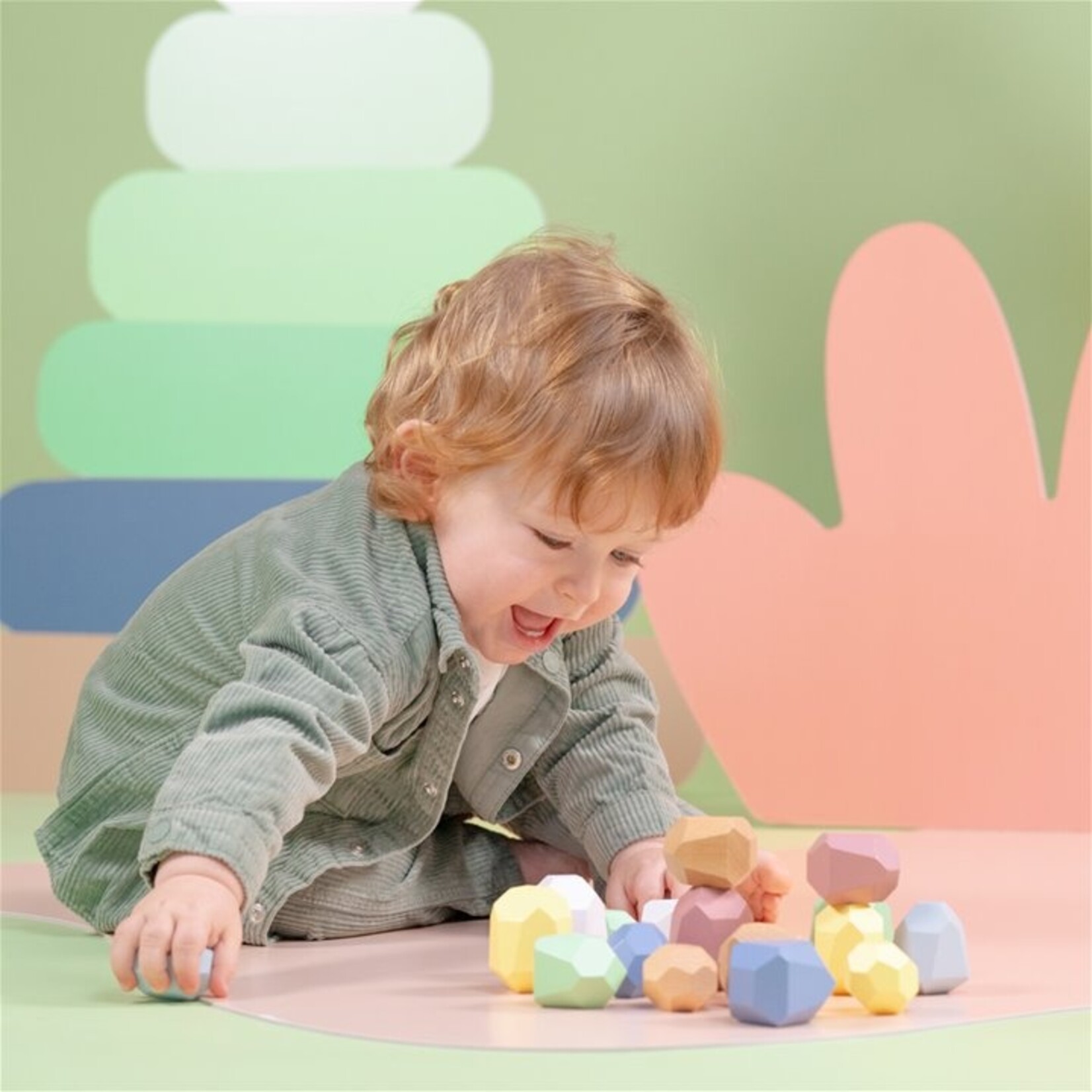 New Classic Toys Houten Balansblokken Stones - 18 delen