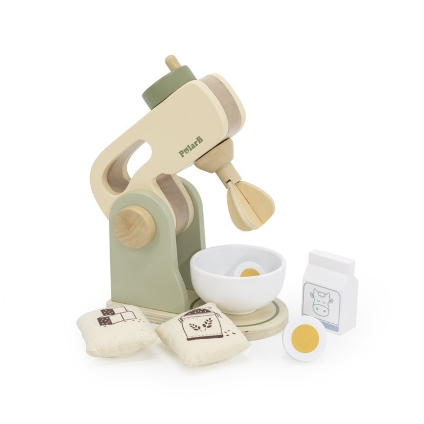 PolarB Houten mixer set – speelgoed keukenmachine met accessoires