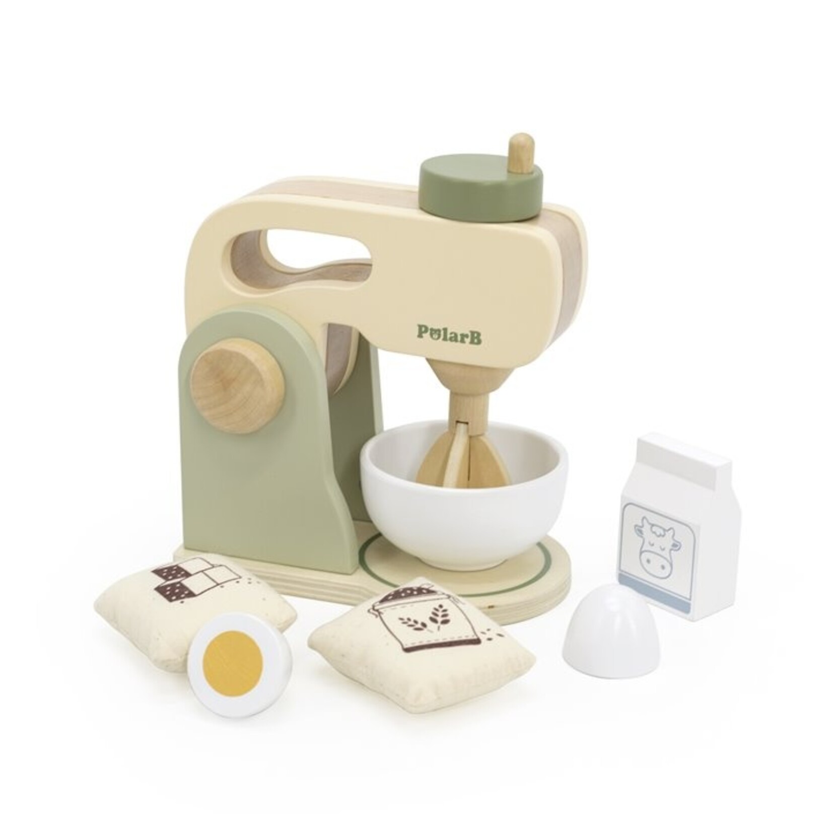PolarB Houten mixer set – speelgoed keukenmachine met accessoires