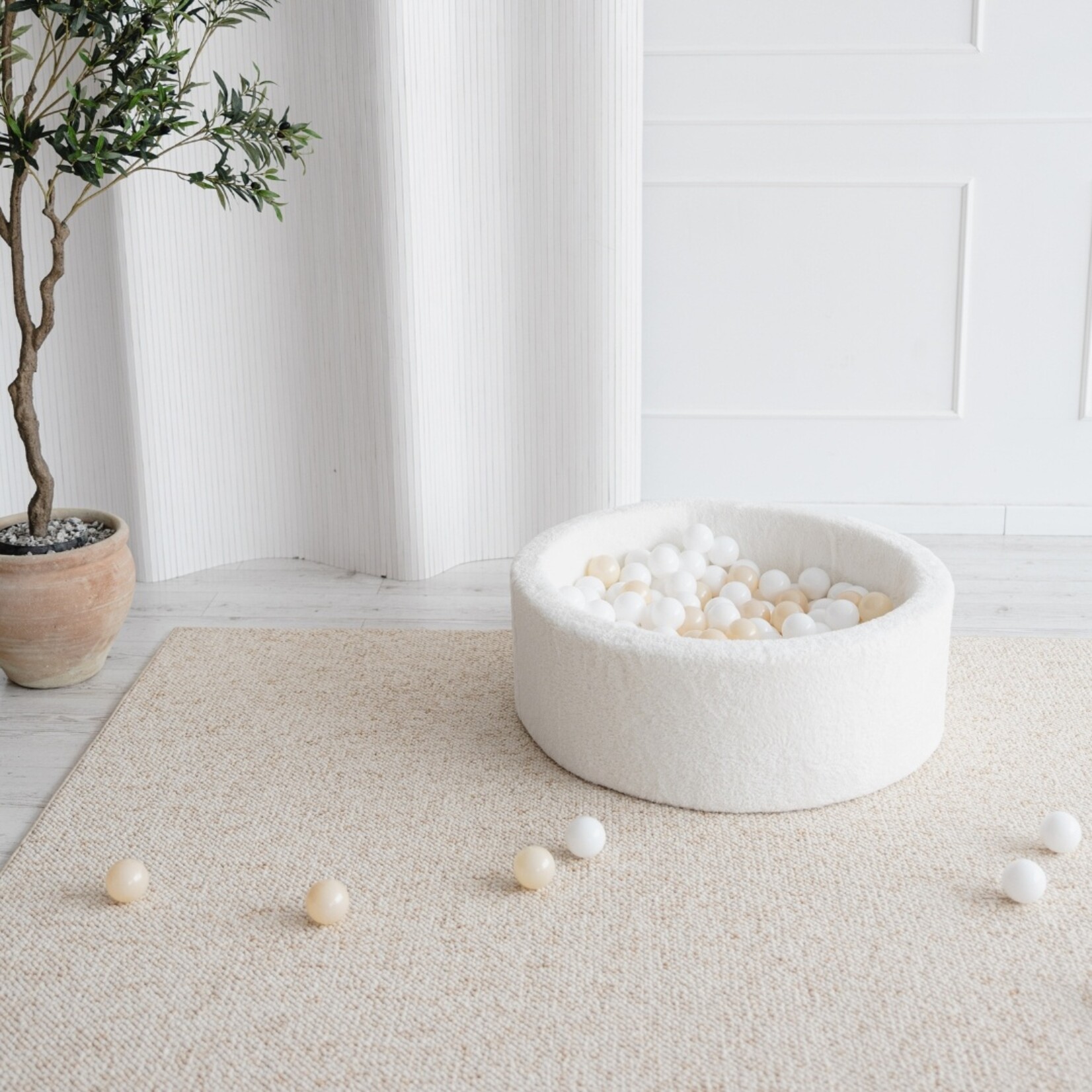 moje. Ballenbad - Teddy - 90x30cm - Wit
