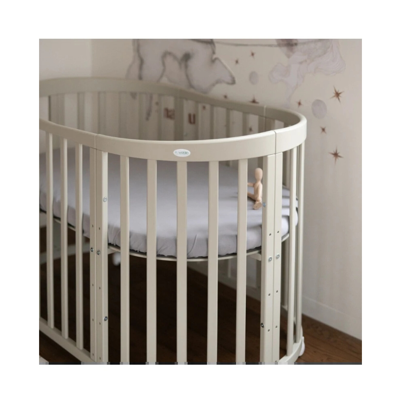 Waldin Hoeslaken voor 7 in 1 Bed OVAAL groot  - 100% katoen