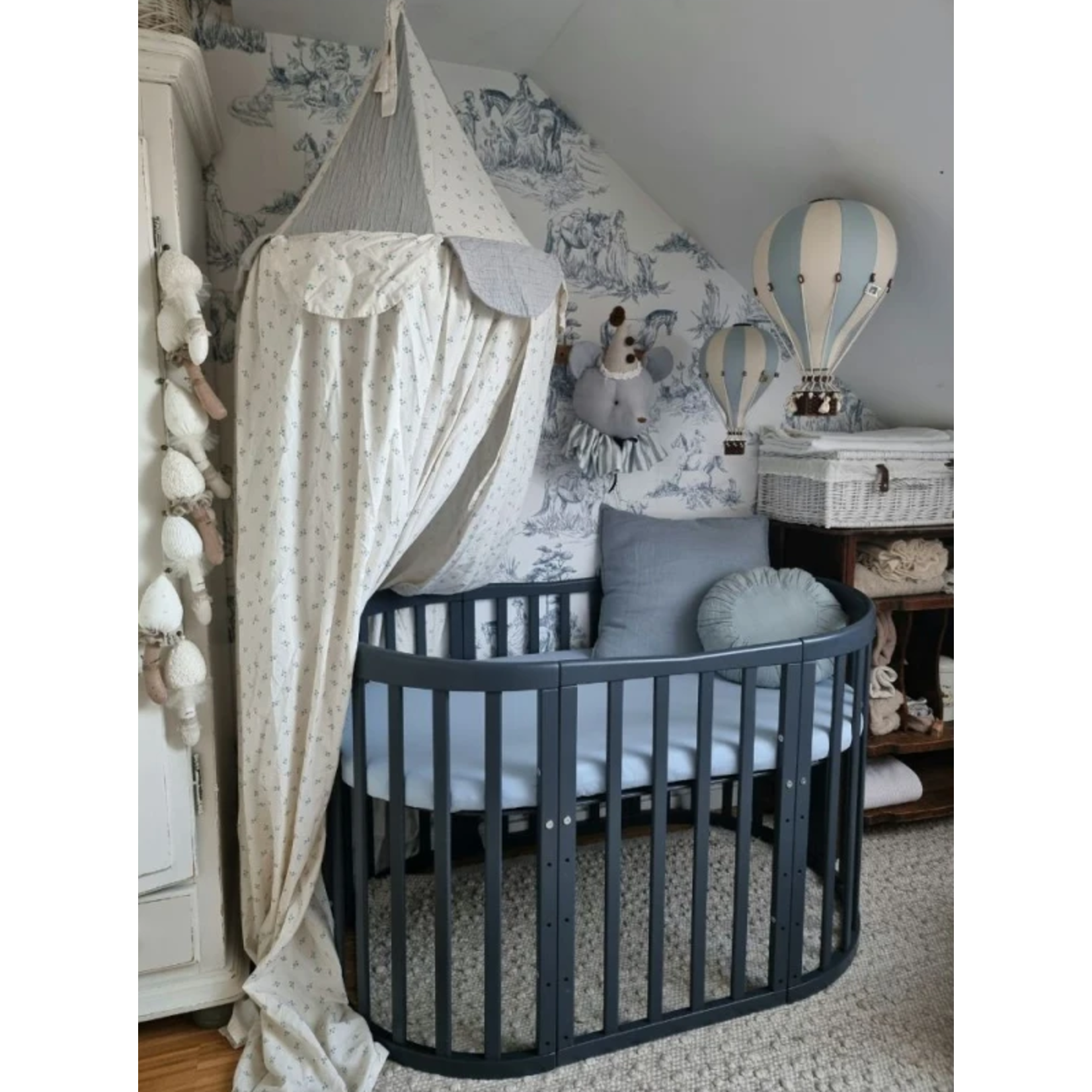 Waldin Hoeslaken voor 7 in 1 Bed OVAAL groot  - 100% katoen