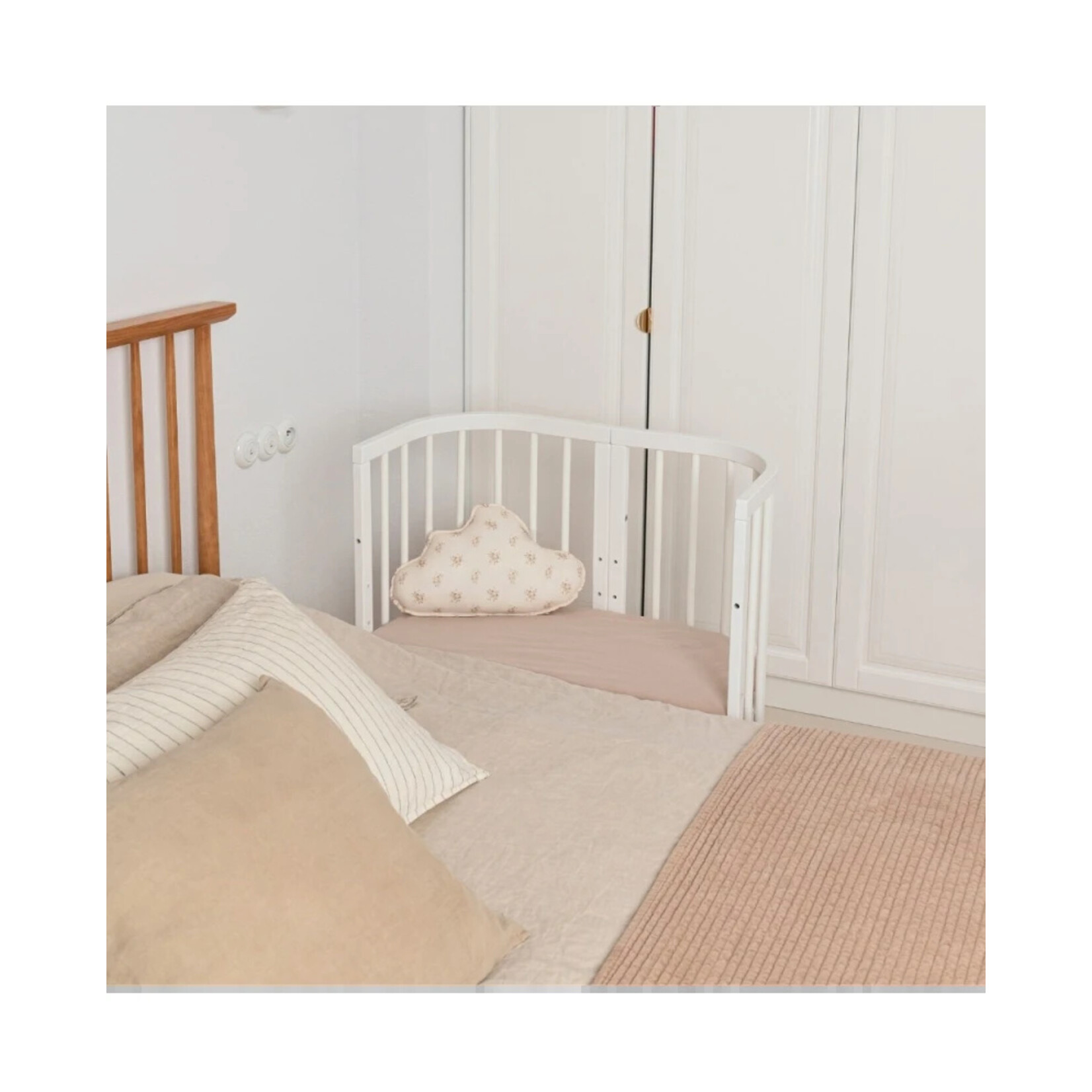 Waldin Hoeslaken voor 7 in 1 Bed - co-sleeper - 100% katoen