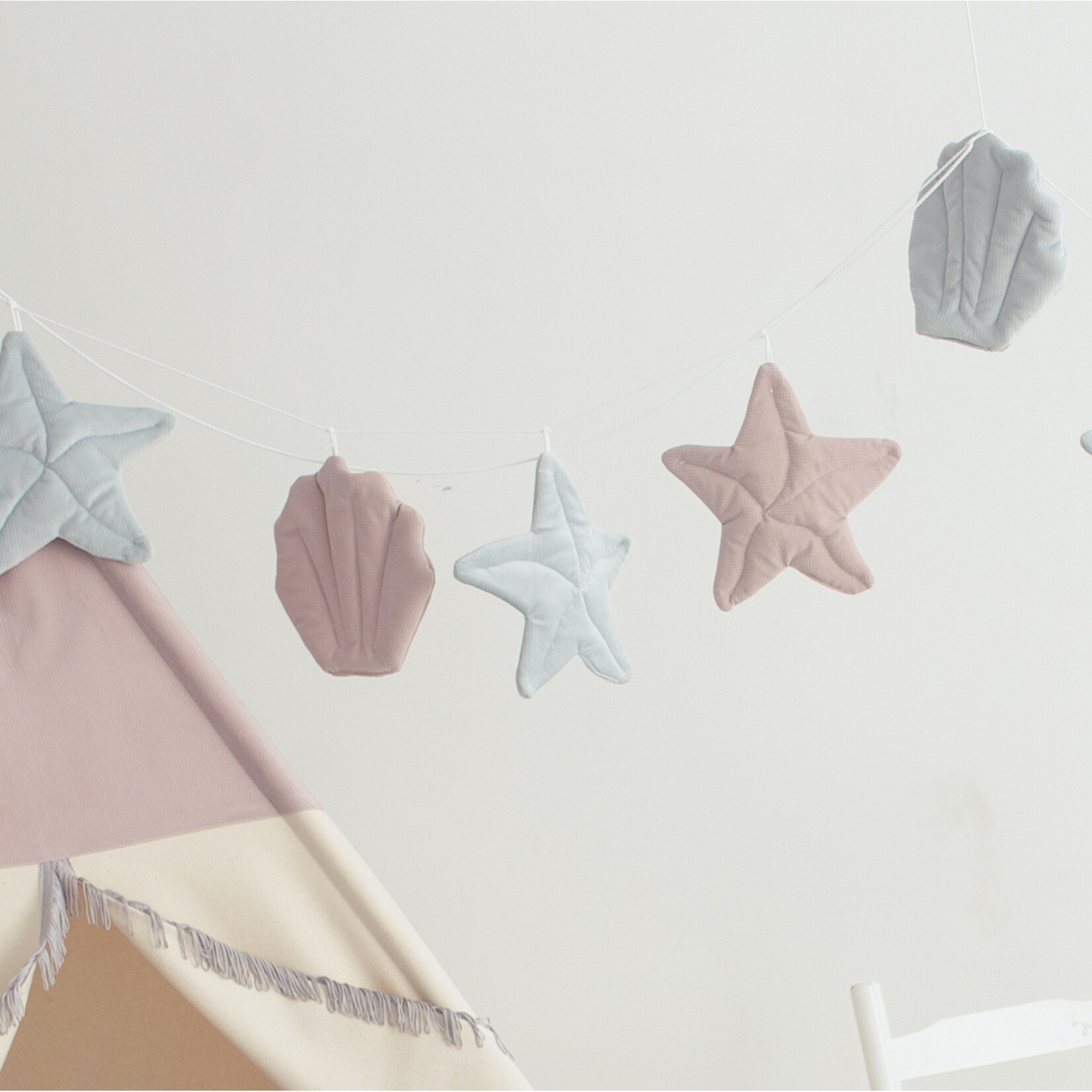 Cozy & Dozy Roze tipi speeltent Pink Mermaid met of zonder velvet schelpmat