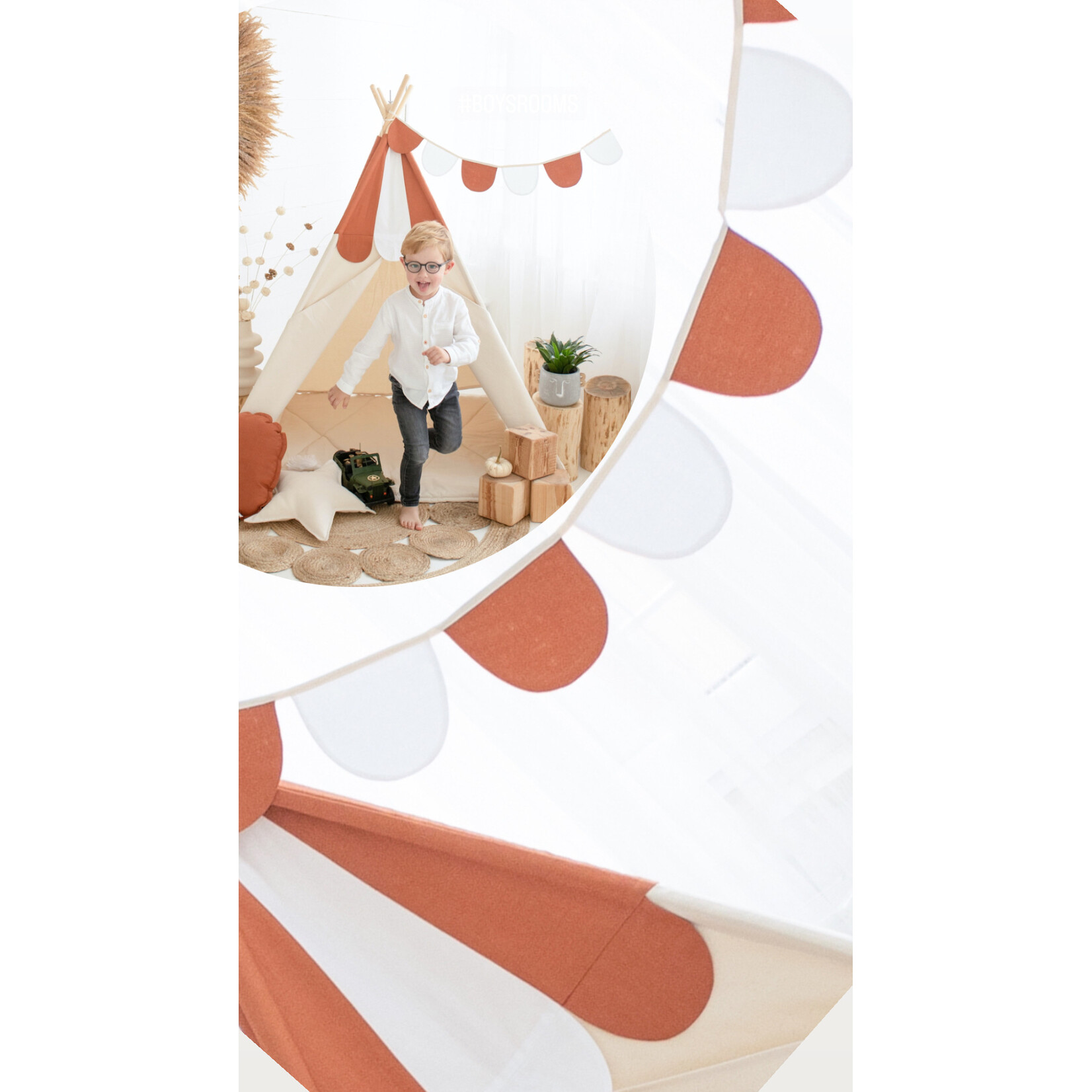 Cozy & Dozy Tipi tent - Candy Red - met zachte speelmat