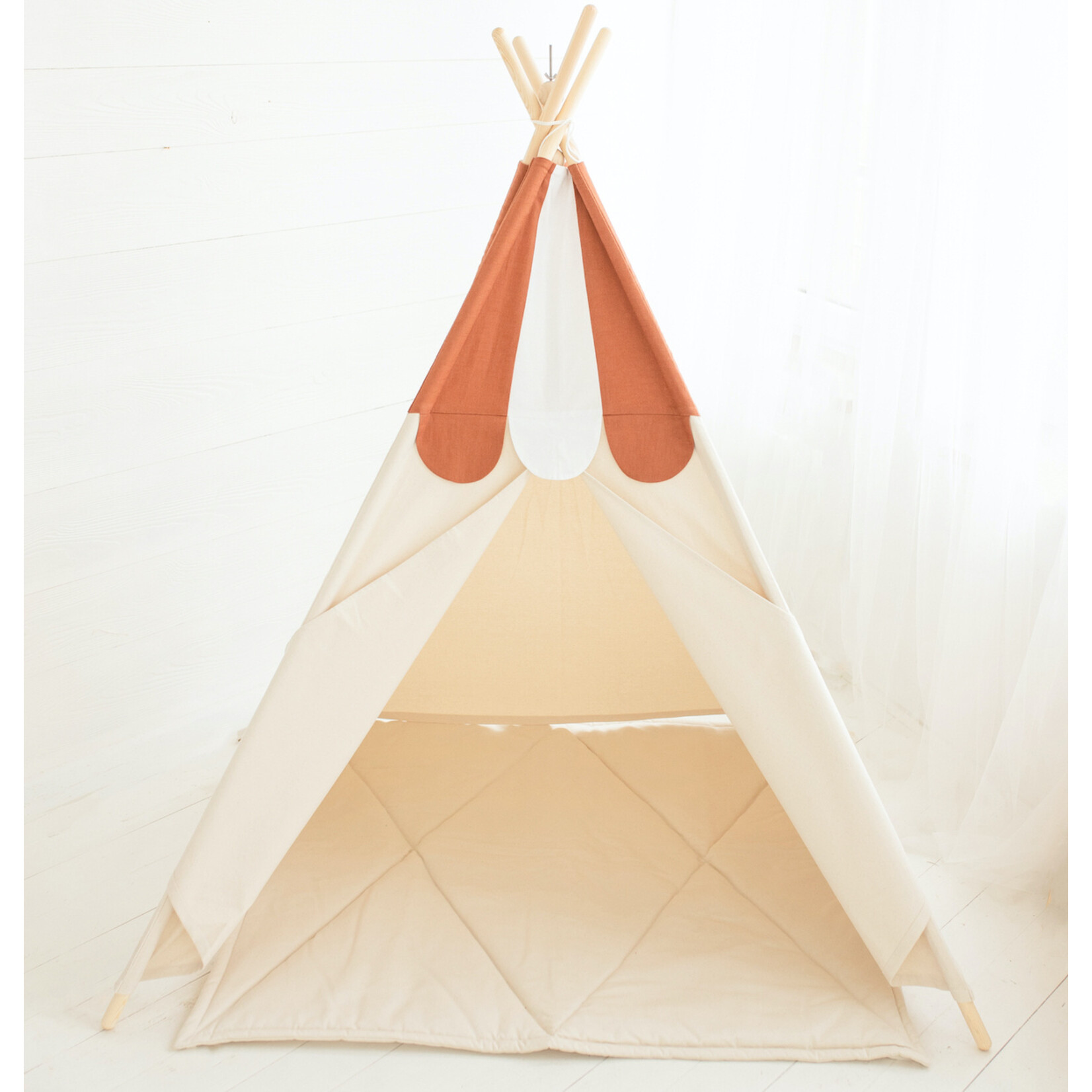 Cozy & Dozy Tipi tent - Candy Red - met zachte speelmat