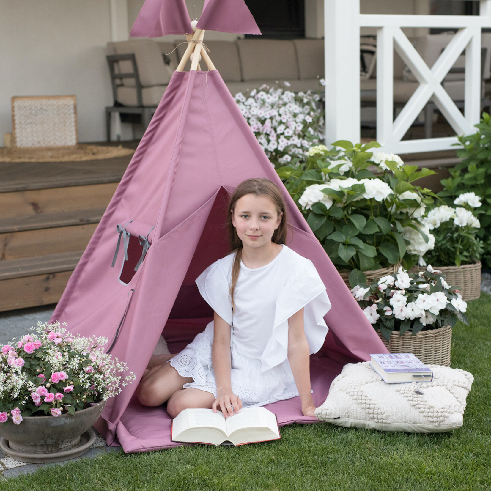 Cozy & Dozy Outdoor tipi speeltent - Dark Pink - voor binnen en buiten