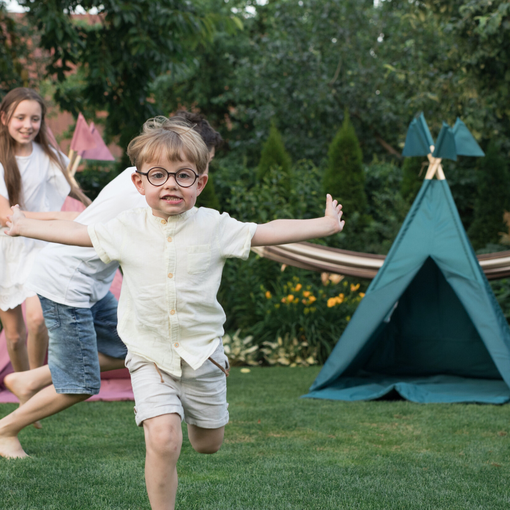 Cozy & Dozy Outdoor tipi speeltent - Pine - groen - voor binnen en buiten