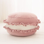 Cozy & Dozy Velvet poef/kussen - Roze Macaron