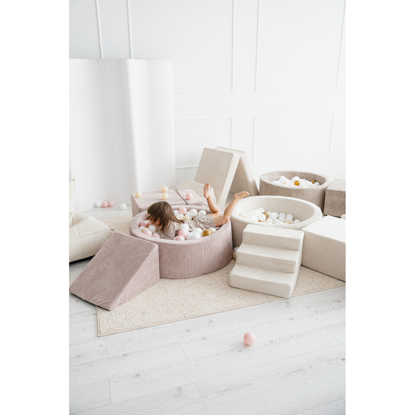 moje. Ballenbad - Rib Velvet - 90x30cm - Créme