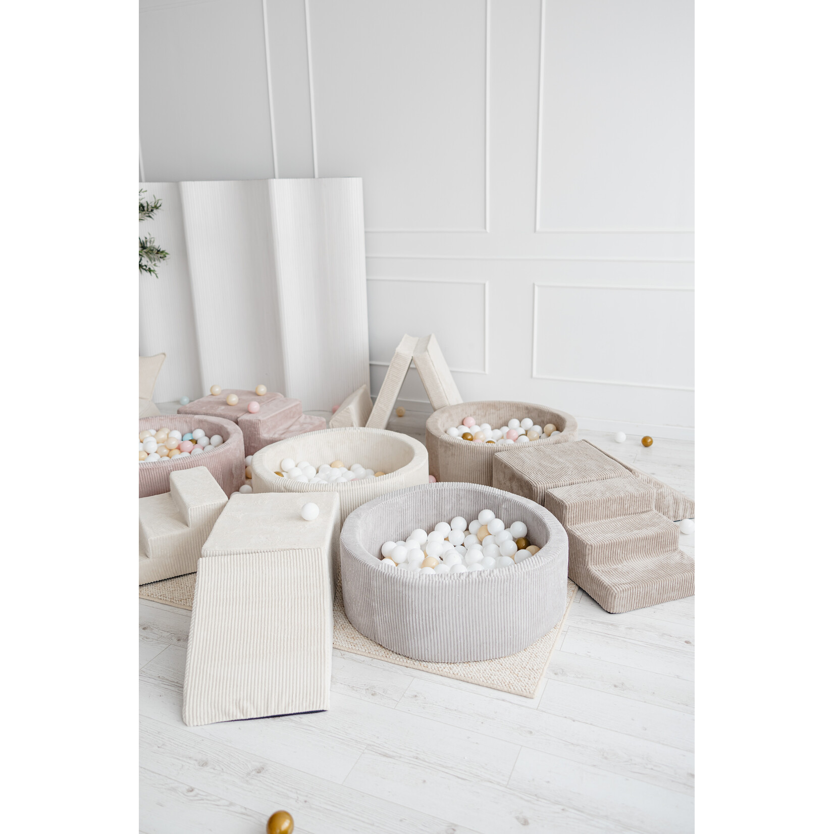 moje. Ballenbad - Rib Velvet - 90x30cm - Créme