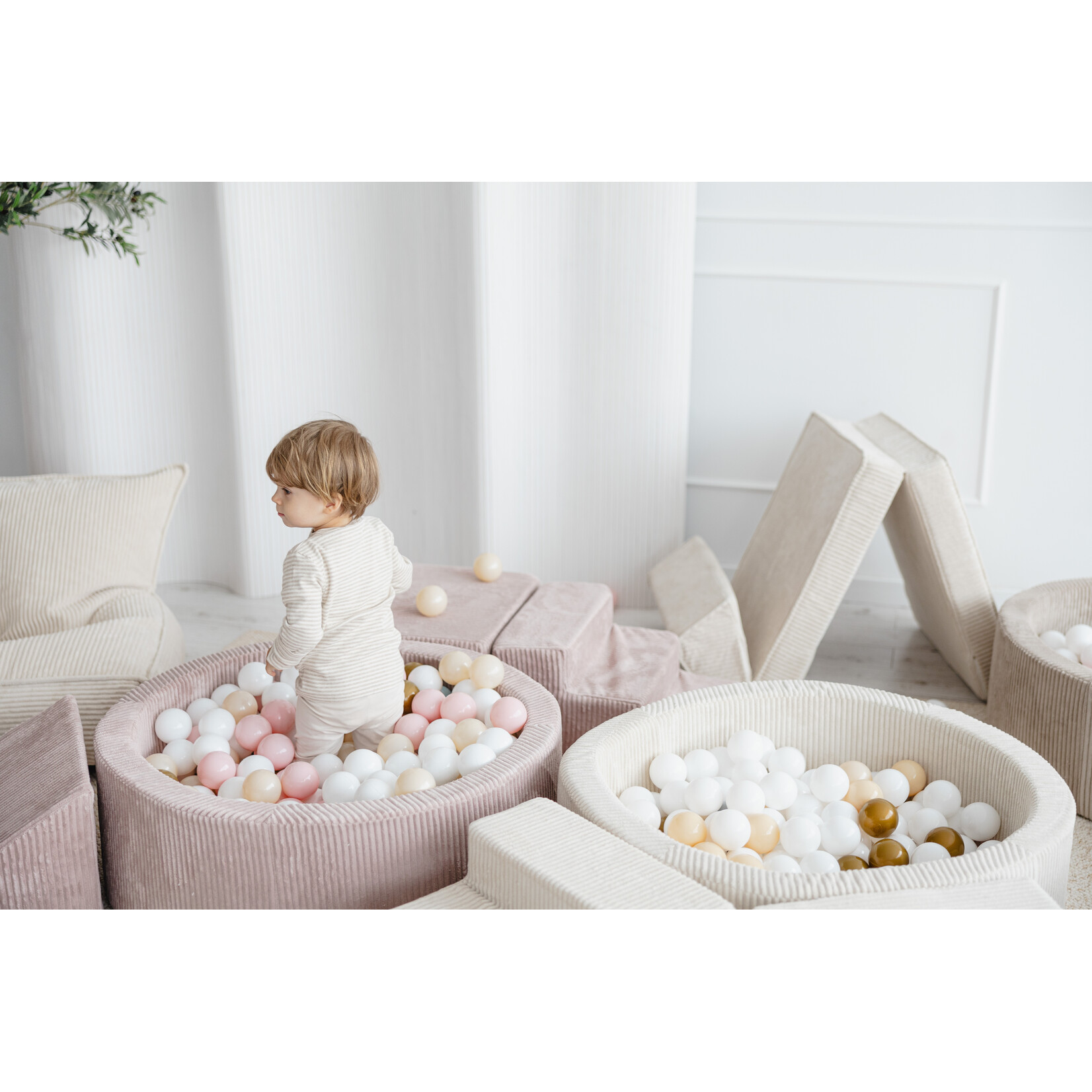 moje. Ballenbad - Rib Velvet - 90x30cm - Créme