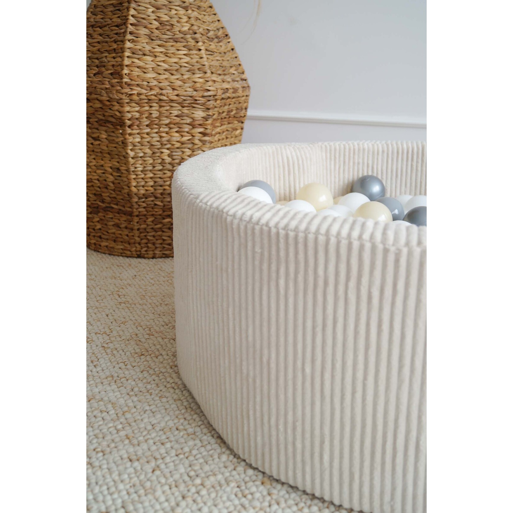 moje. Ballenbad - Rib Velvet - 90x30cm - Créme