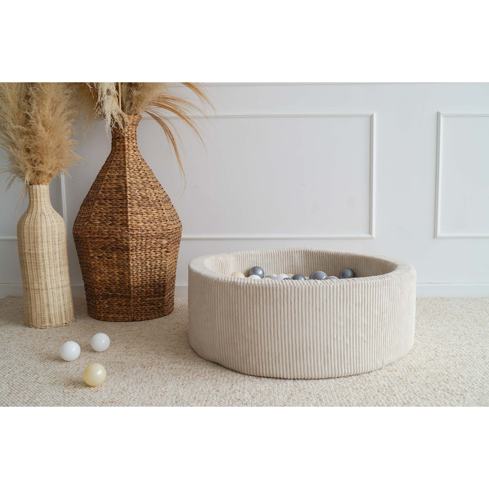 moje. Ballenbad - Rib Velvet - 90x30cm - Créme