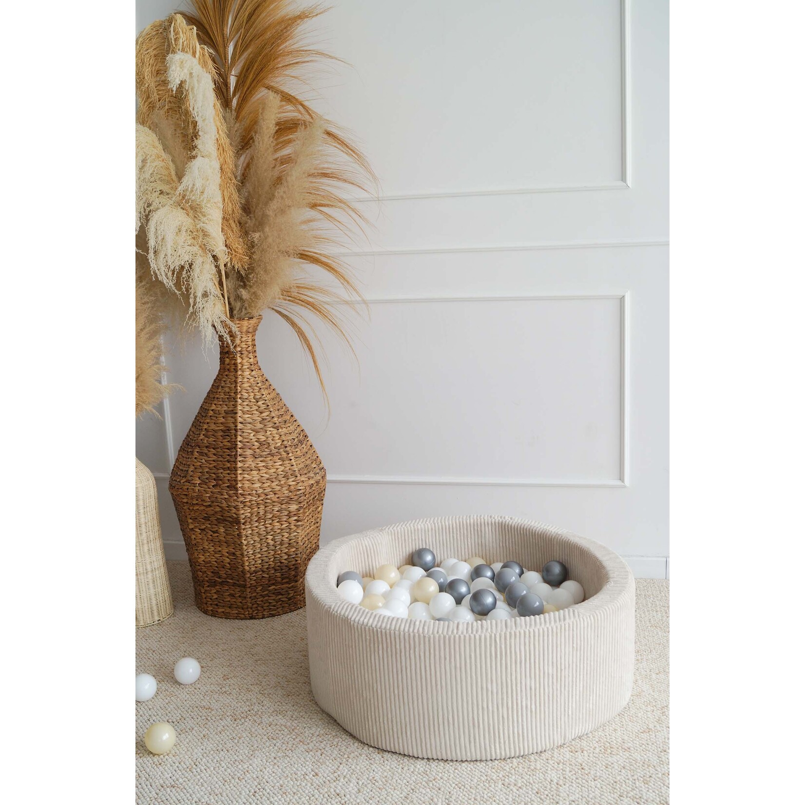 moje. Ballenbad - Rib Velvet - 90x30cm - Créme