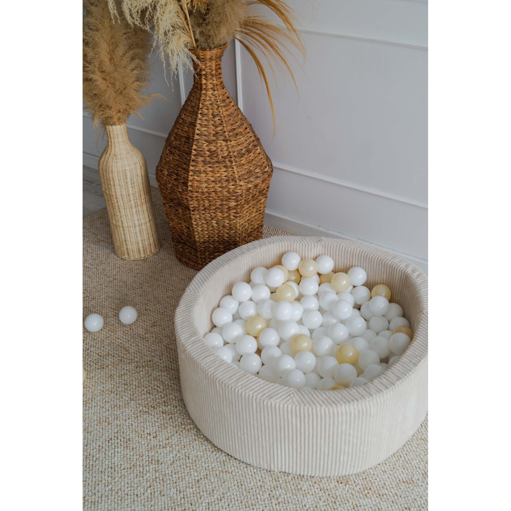 moje. Ballenbad - Rib Velvet - 90x30cm - Créme