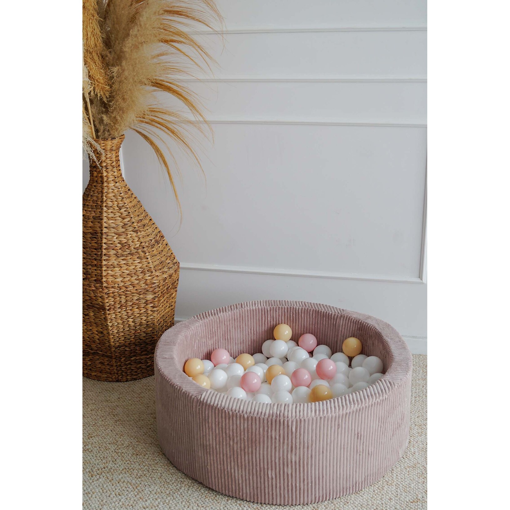 moje. Ballenbad - Rib Velvet - 90x30cm - Dirty Pink