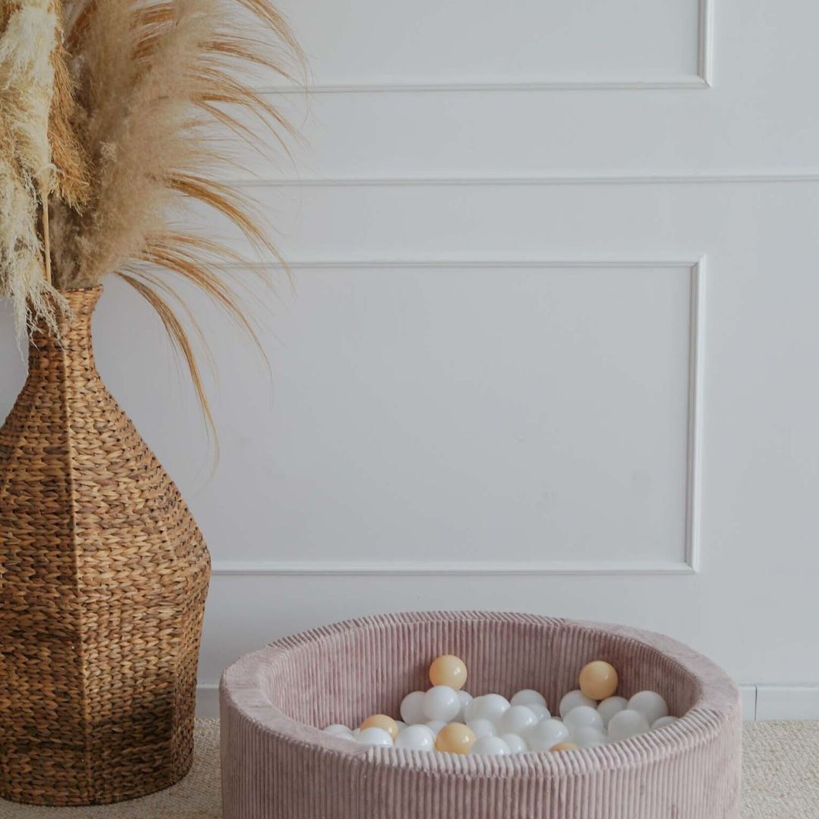 moje. Ballenbad - Rib Velvet - 90x30cm - Dirty Pink