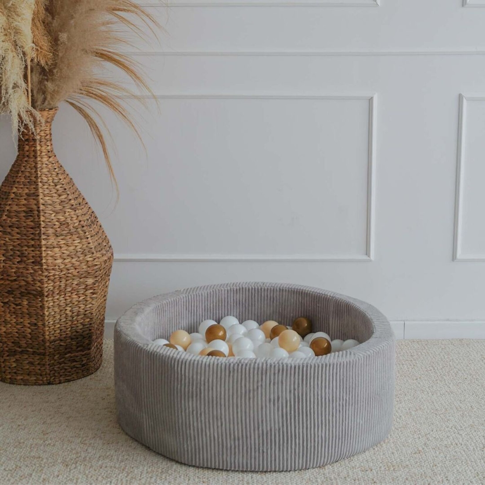 moje. Ballenbad - Rib Velvet - 90x30cm - Grey