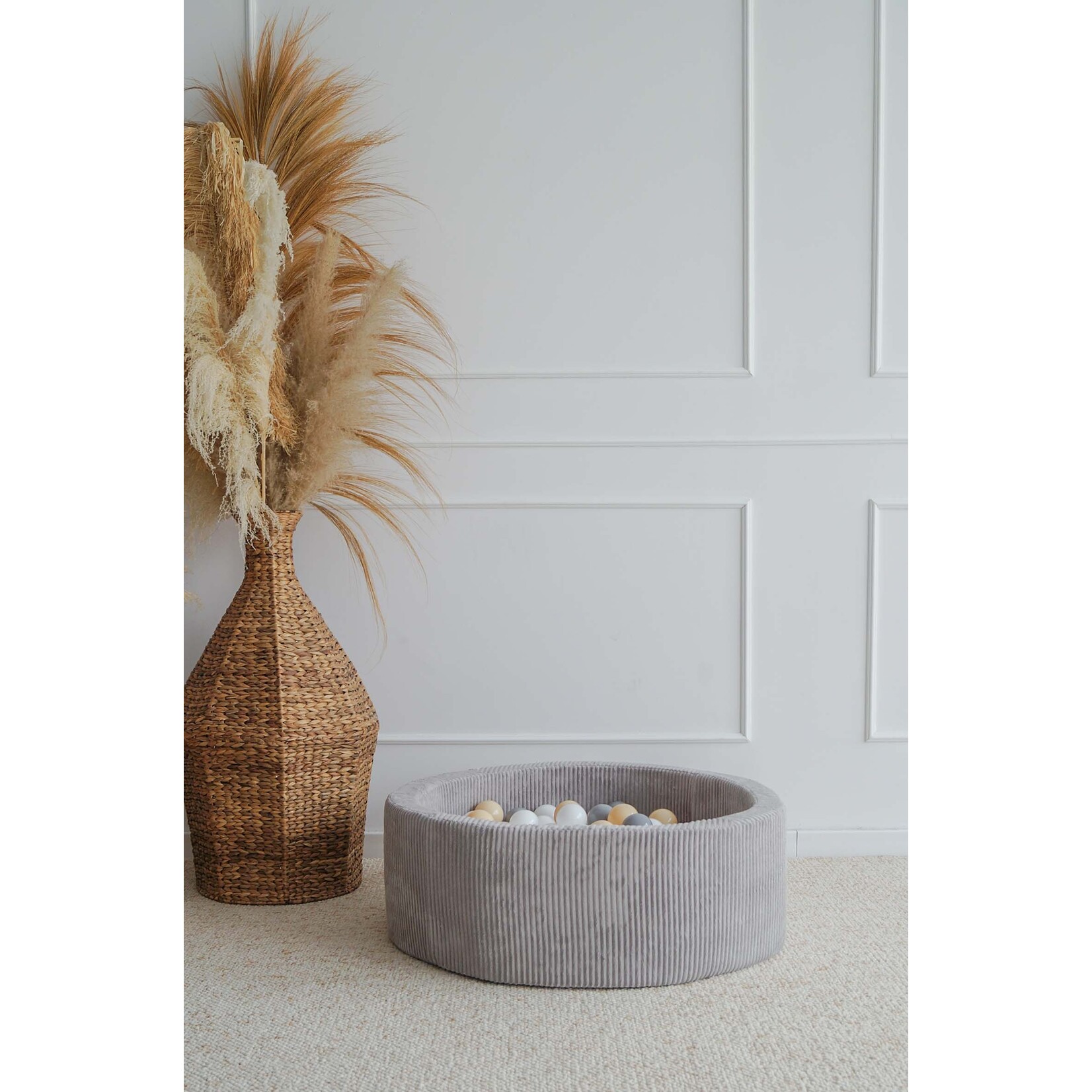 moje. Ballenbad - Rib Velvet - 90x30cm - Grey