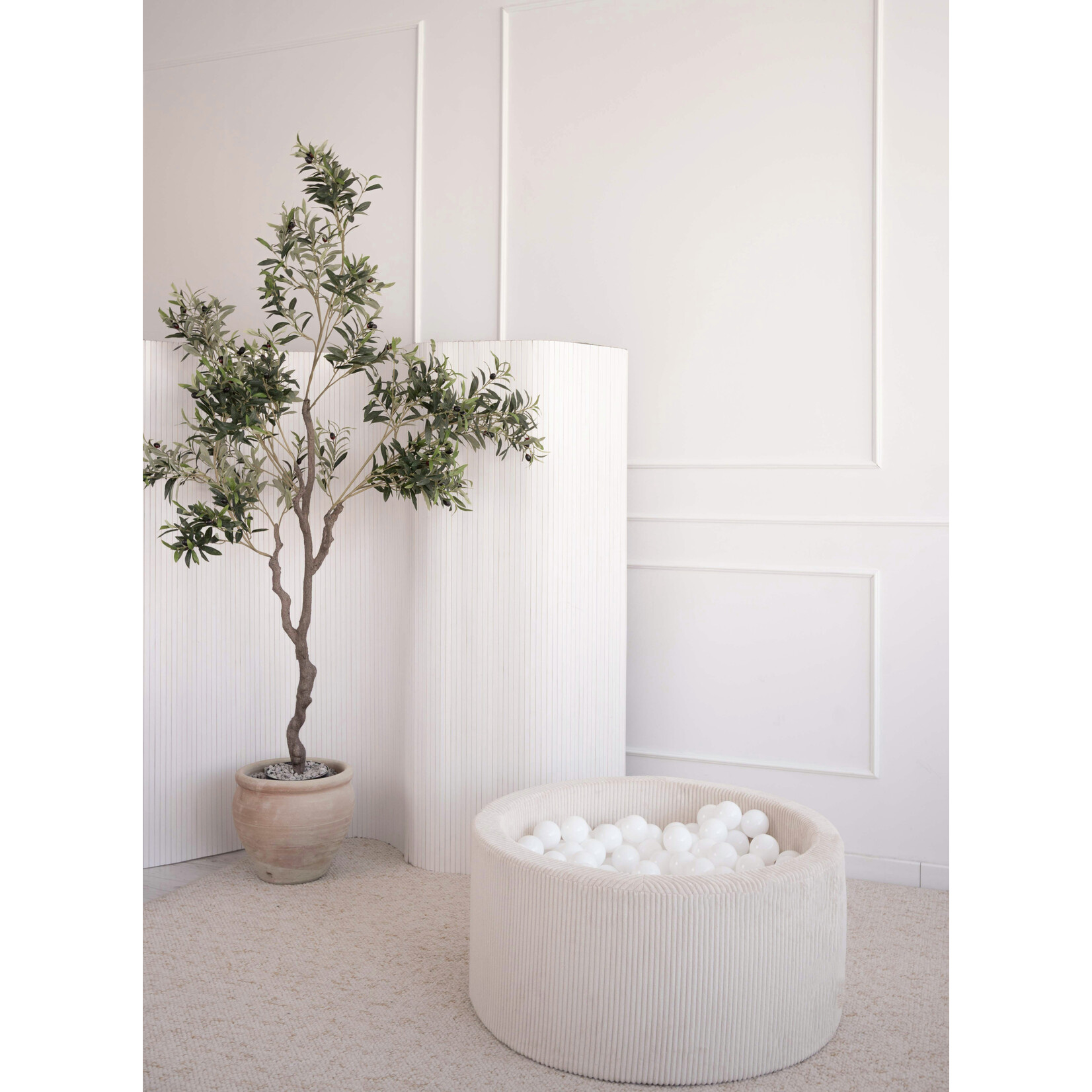 moje. Ballenbad - Rib Velvet - 90x40cm - Créme