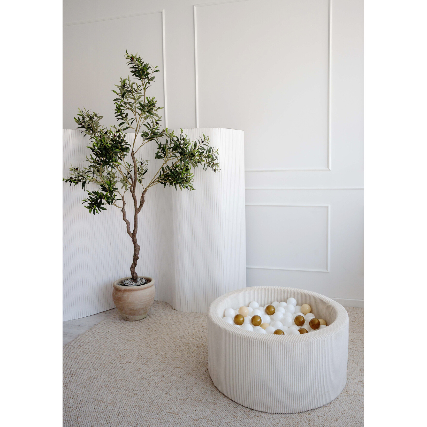 moje. Ballenbad - Rib Velvet - 90x40cm - Créme