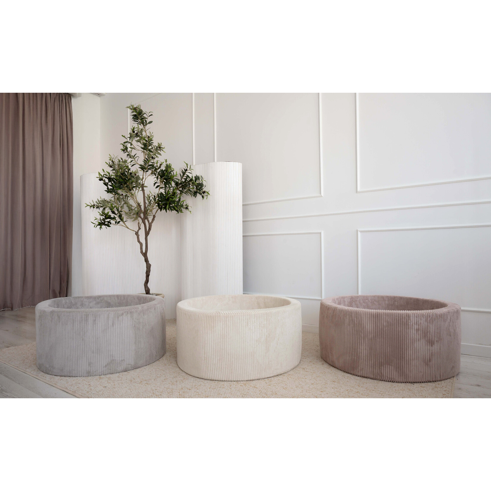 moje. Ballenbad - Rib Velvet - 90x40cm - Créme