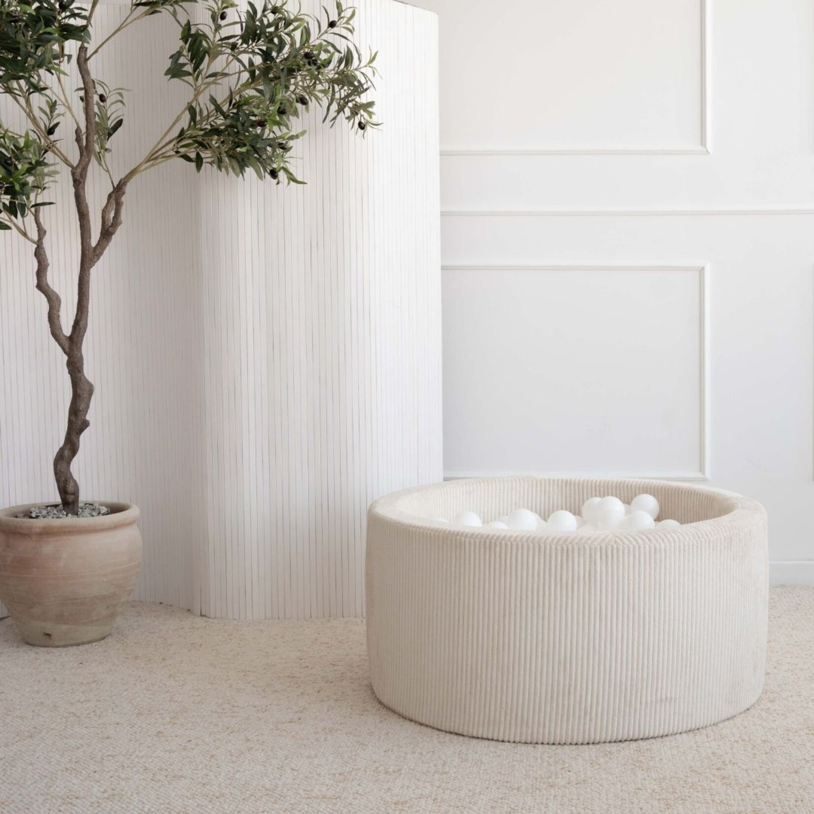 moje. Ballenbad - Rib Velvet - 90x40cm - Créme