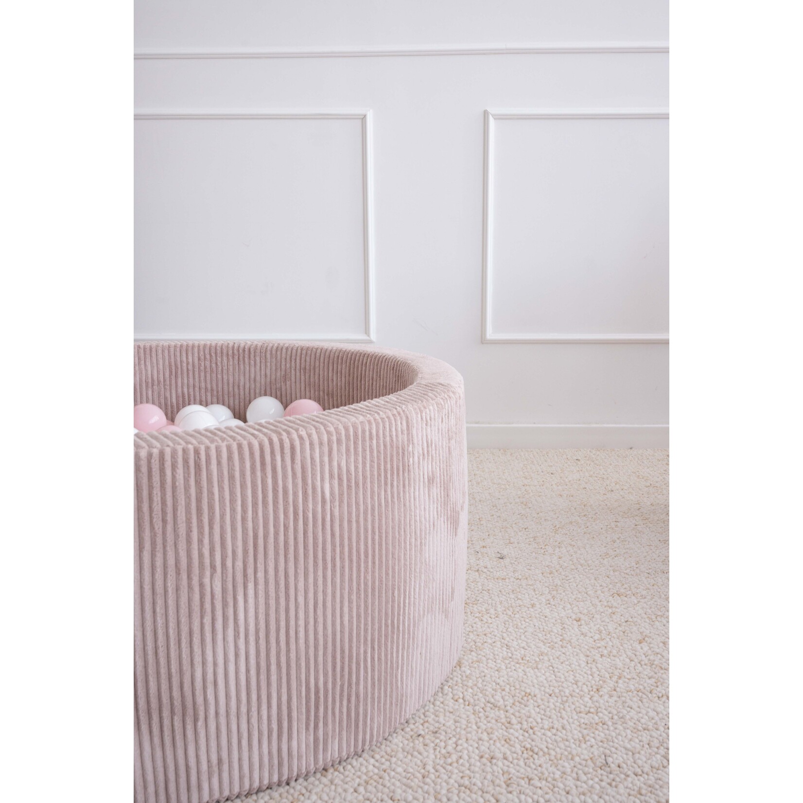 moje. Ballenbad - Rib Velvet - 90x40cm - Dirty Pink