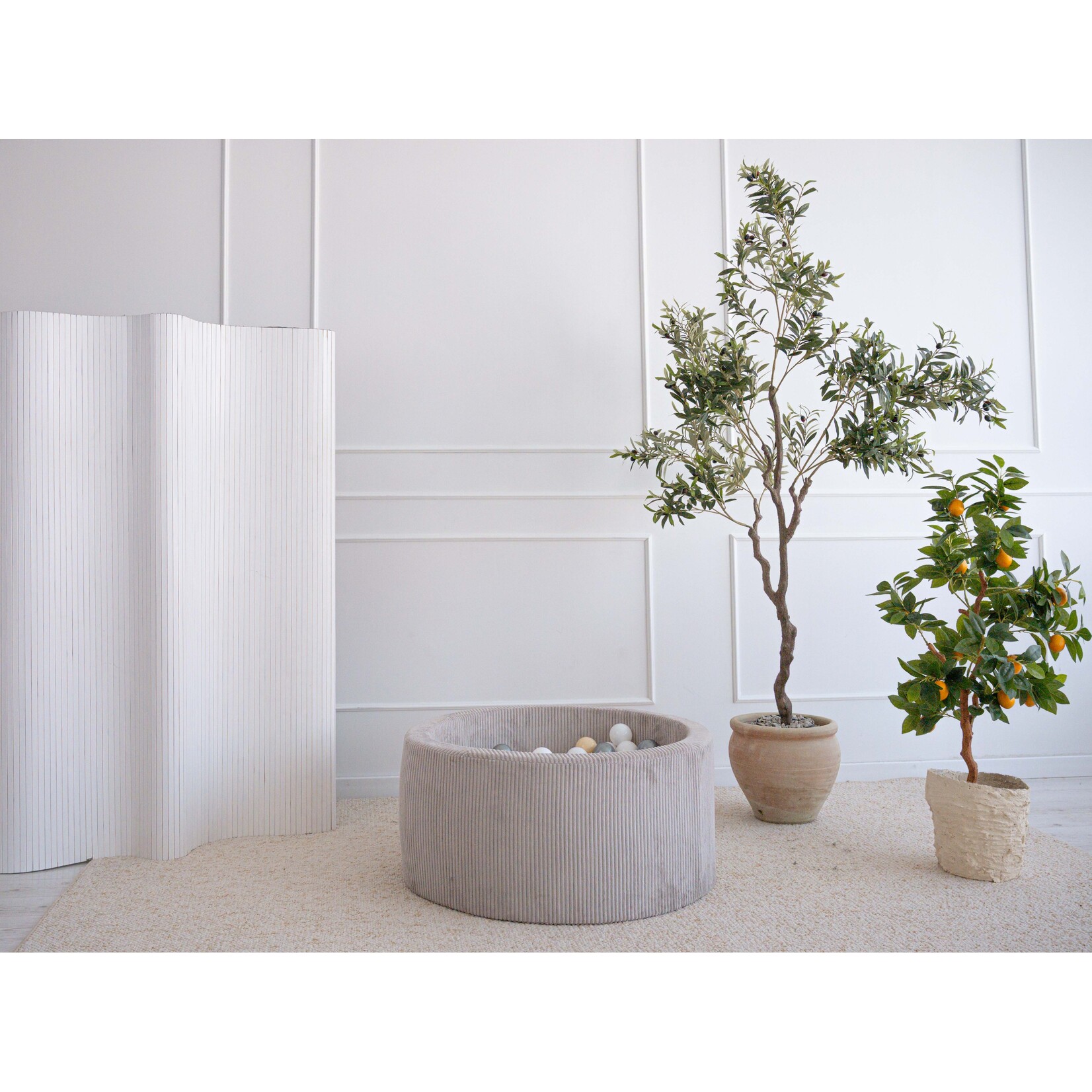 moje. Ballenbad - Rib Velvet - 90x40cm - Grey