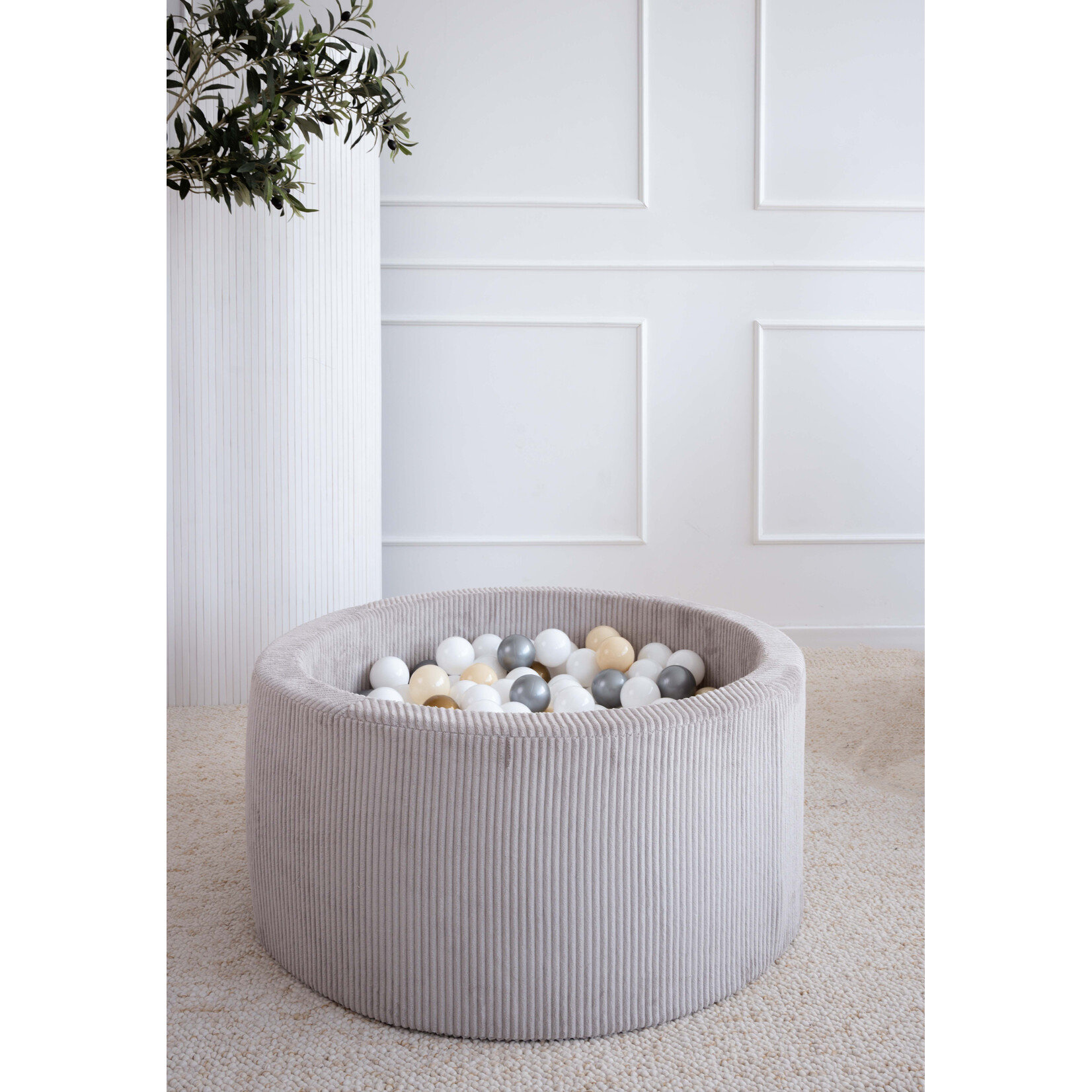 moje. Ballenbad - Rib Velvet - 90x40cm - Grey