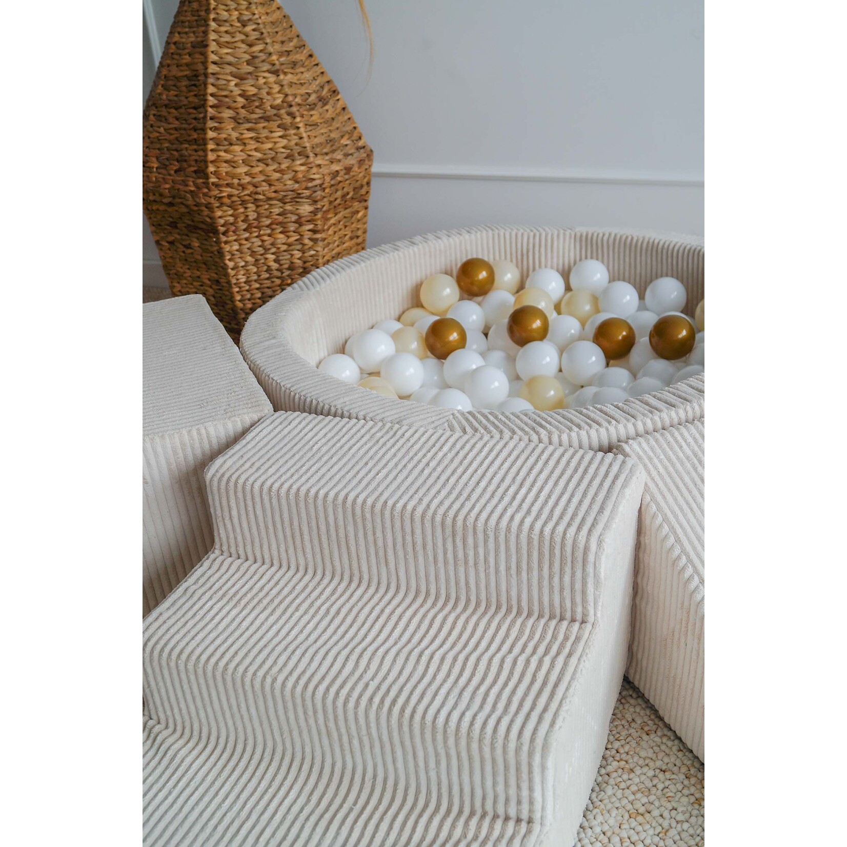 moje. Speelset 3 elementen + Rib Ballenbad 90x30  - Créme incl. 200 ballen