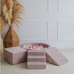 moje. Speelset 3 elementen + Rib Ballenbad 90x30 - Dirty Pink - incl. 200 ballen