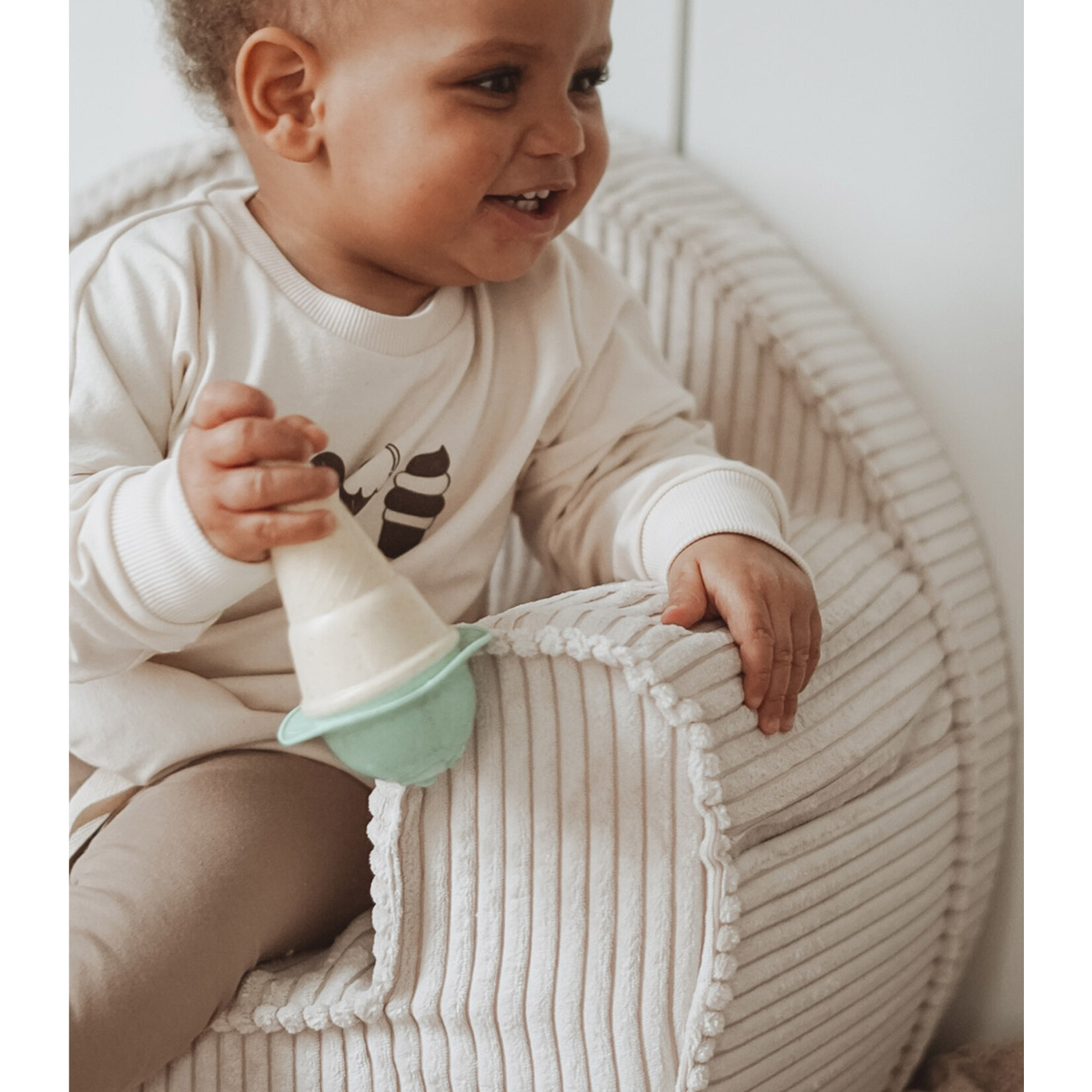 MuzPony Rib Kinderfauteuil -Ecru