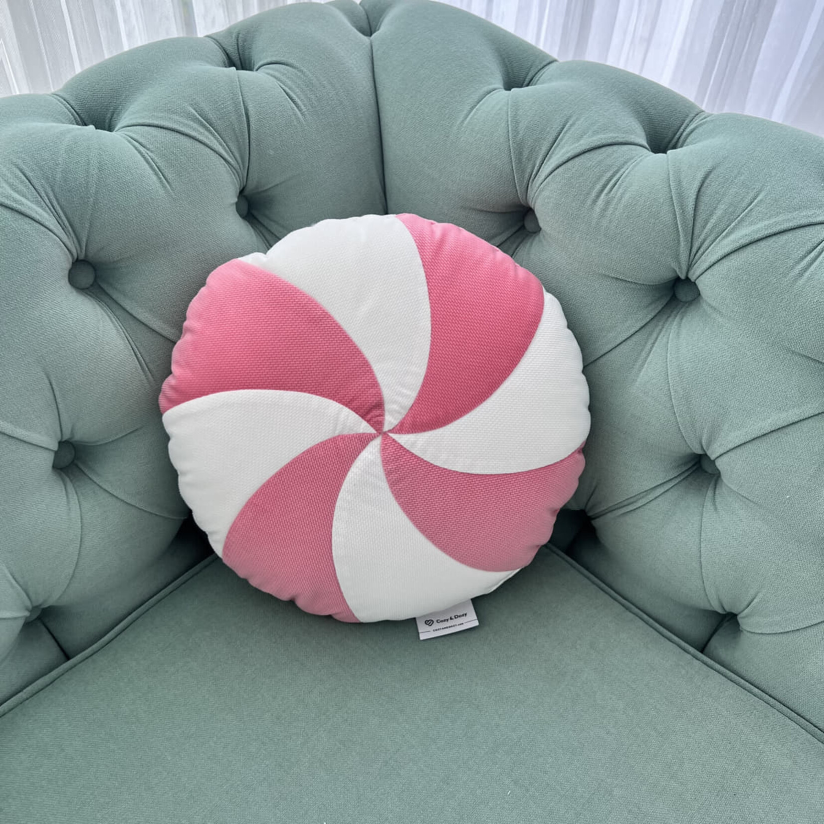 Cozy & Dozy Ronde kussen Candy – Koraal