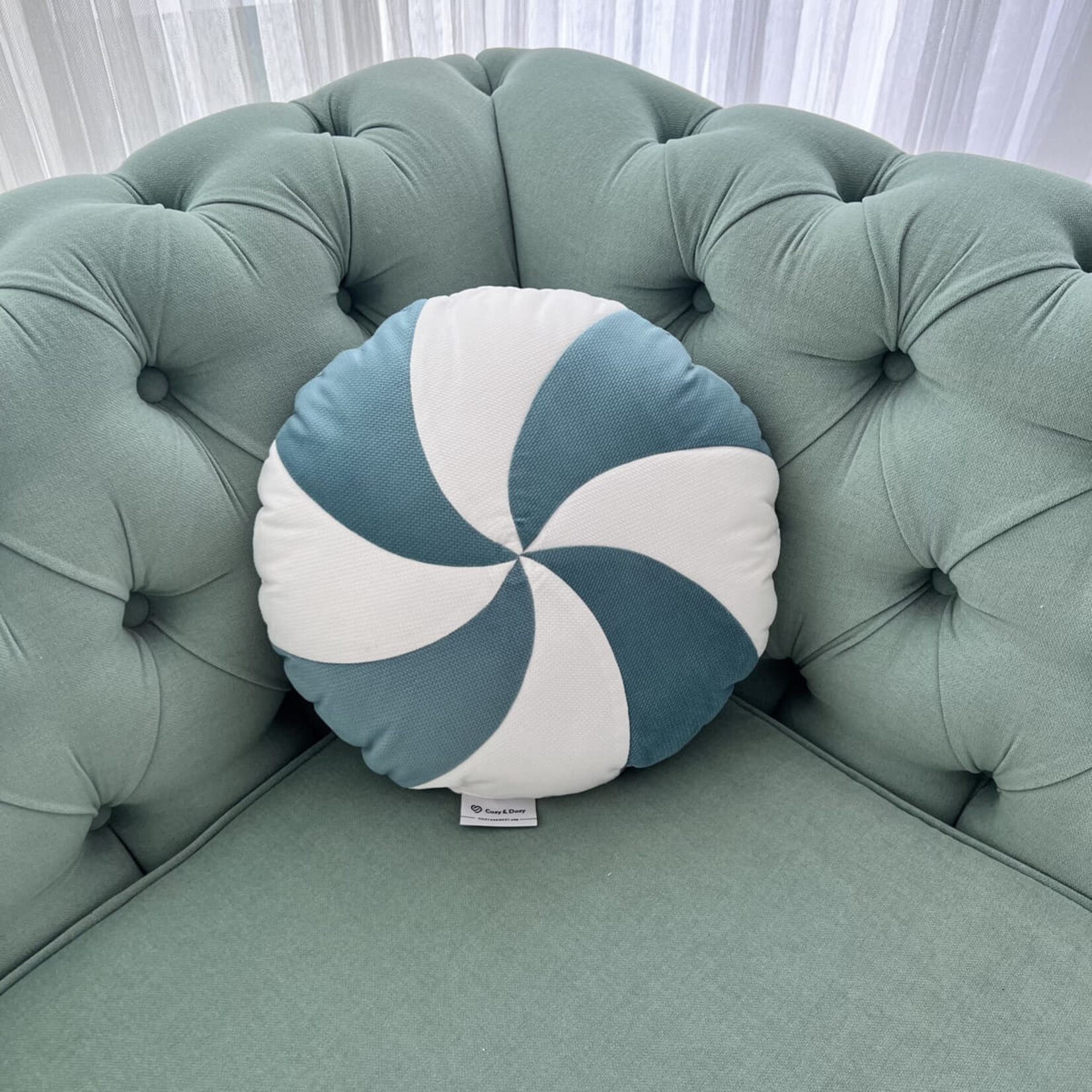 Cozy & Dozy Ronde kussen Candy – Groen
