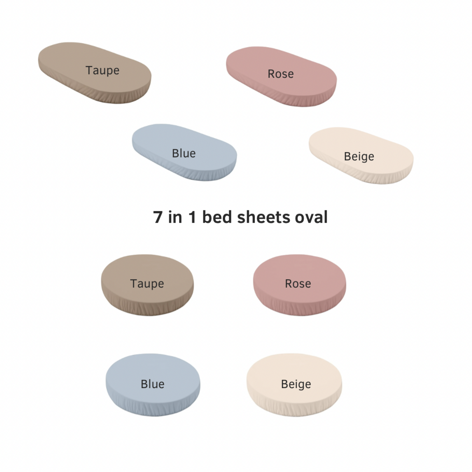 Waldin Multifunctioneel  OVAAL 7 in 1 Babybed / peuterbed incl. matras - Vintage